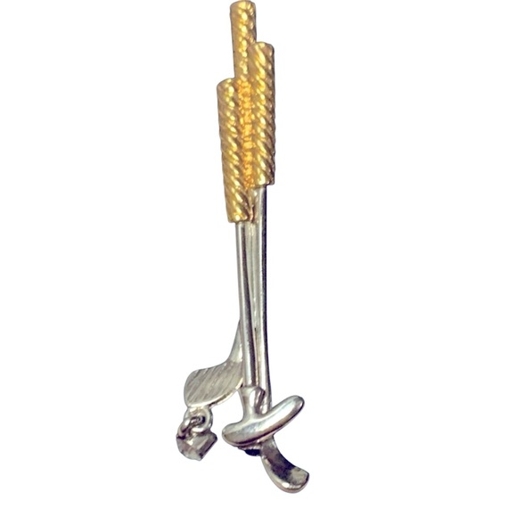 Golf Club Vintage 1990’s Pin signed Liz Claiborne Gold Silver Tone - Picture 2 of 3